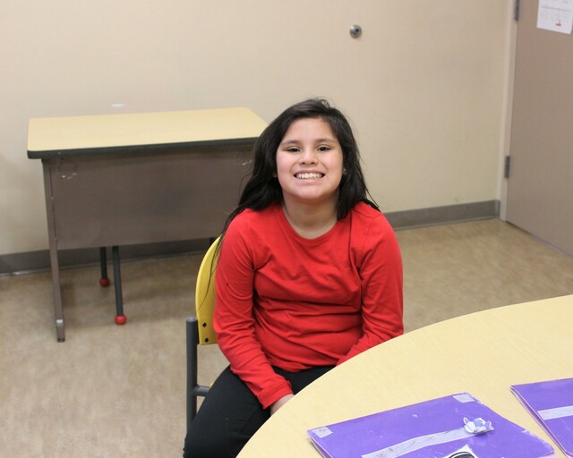 Student at desk at school