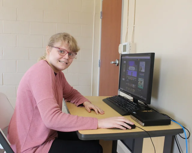 Participant working on the computer